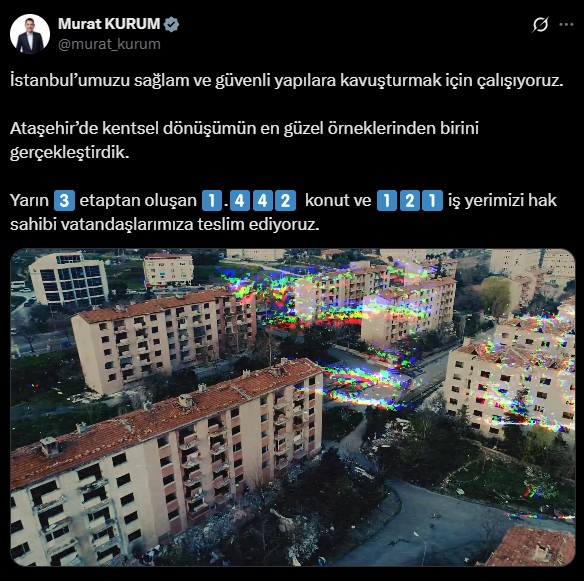Bakan Kurum duyurdu: Ataşehir'de kentsel dönüşümü tamamlanan konutlar teslim ediliyor
